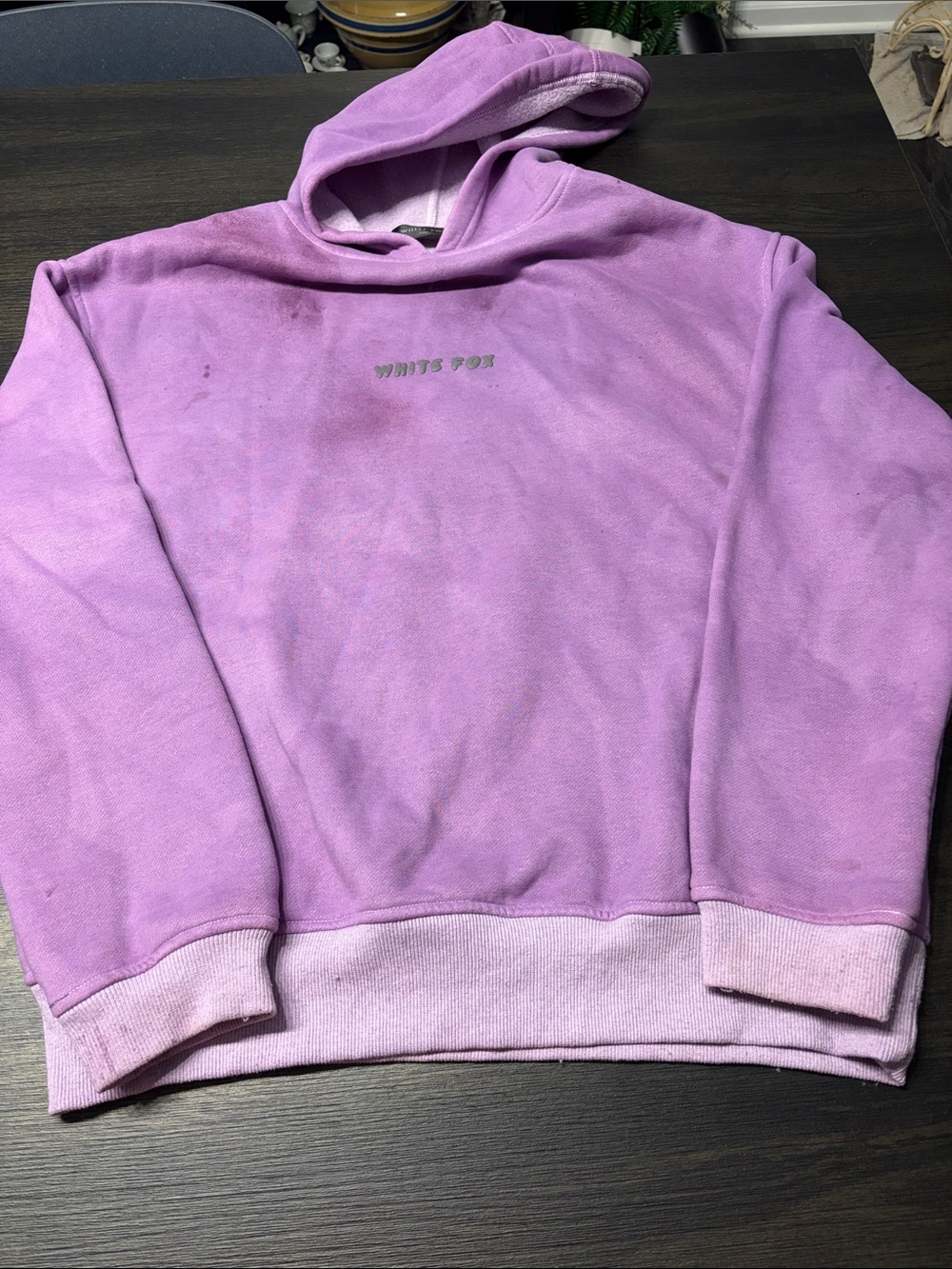 White Fox Boutique Lavender Classic Pullover Hoodie Size S